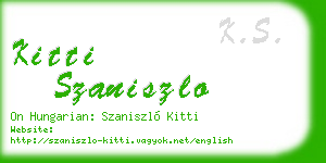 kitti szaniszlo business card